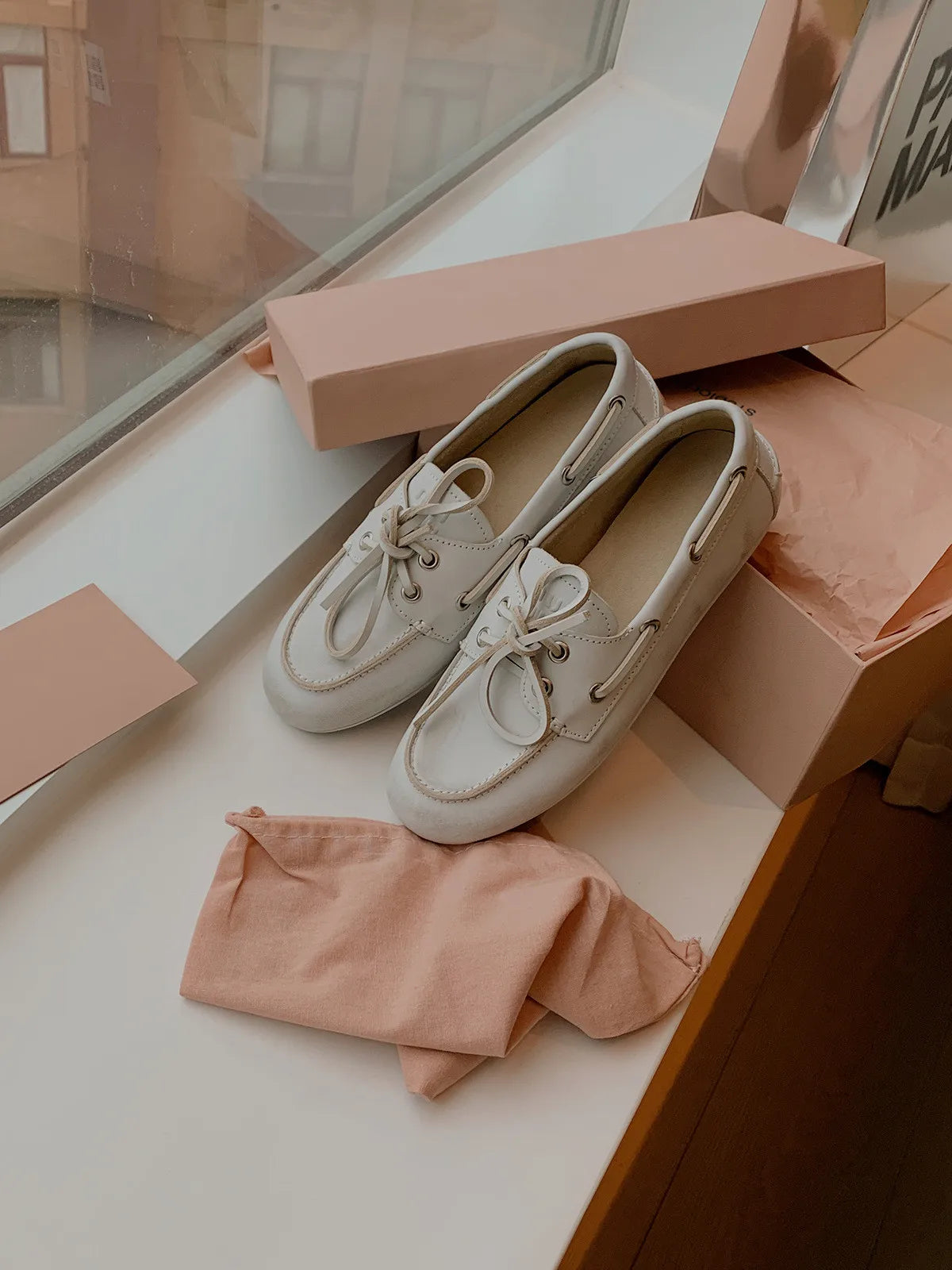 Women's Loafers Shoes Genuine Leather High Quality Round Toe Soft Bottom Flat Shoes Lace Up Breathable Ladies Casual Shoes 2026