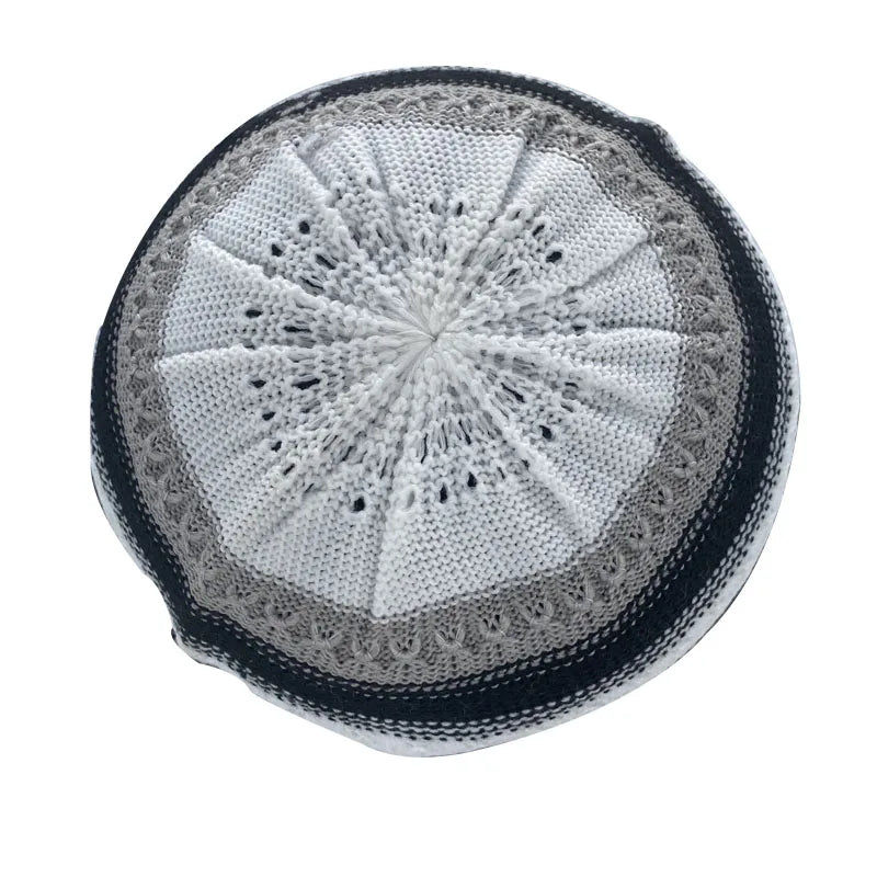 Muslim Hats for Men Knitted Prayer Hat Islamic Ramadan Jewish Kippah Homme Hat Men's Turban Bonnet Cotton Skull Beanie Cap