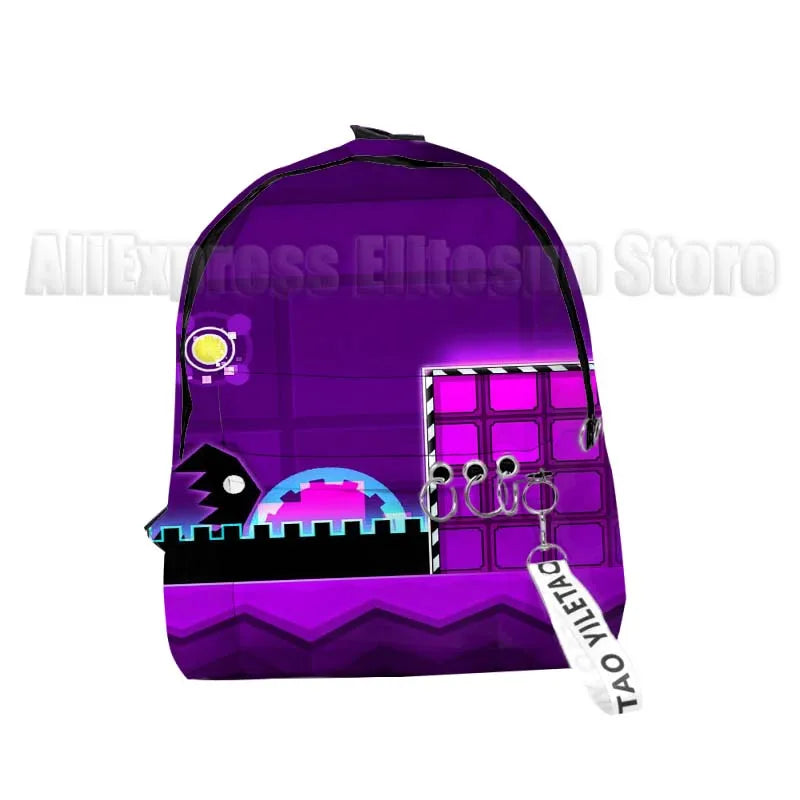 Kids Angry Geometry Dash 3D Print Backpacks for Girls Boys Cartoon Anime Bookbags Students School Bags Children Knapsacks Gifts