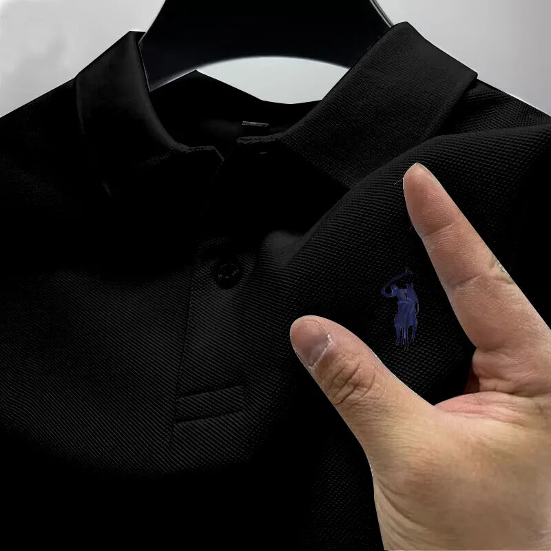 High end brand short sleeve men's polo shirt pony  summer lightweight breathable T-shirt new fashion Paul top men shirts