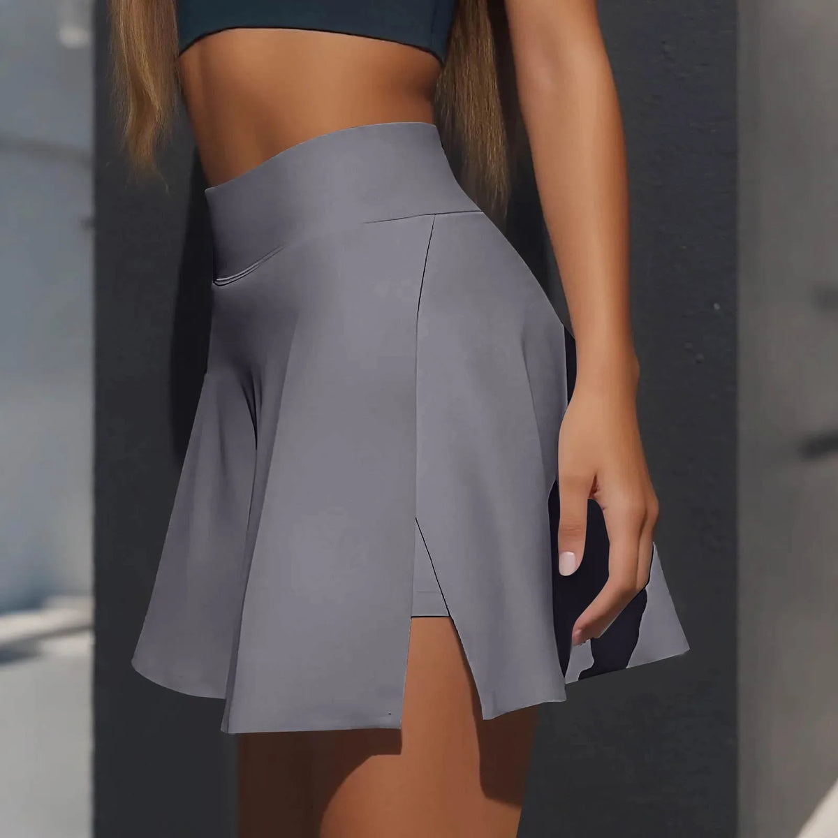 Women's Sports skirt Casual High Waist Gym Quick Dry Mini Skirts Solid Color Short Half faldas Sport tennis Pleated Skirt