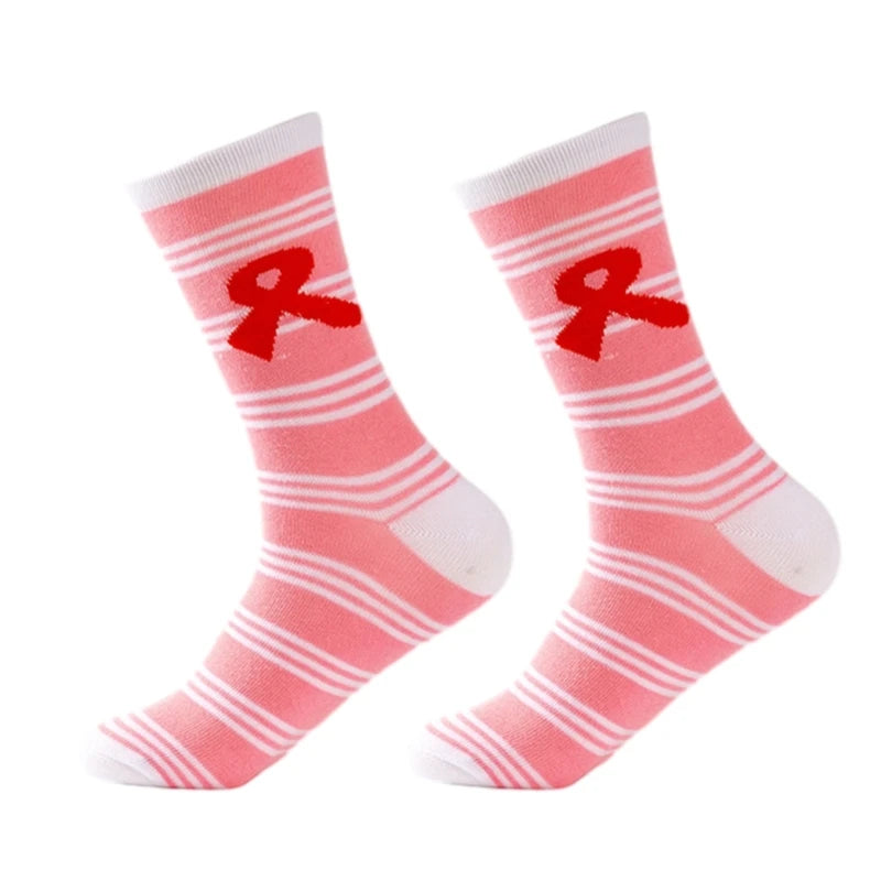 Womens Breast Cancers Awareness Socks,Soft Pink Ribbon Sport Socks Gifts