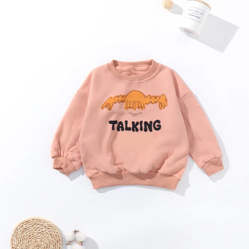 INS 2024 Korean Childrens Autumn Winter Clothes for Girls Boys Babi Sweaters Kids Sweatshirts Long Sleeve O-neck Cute Tops