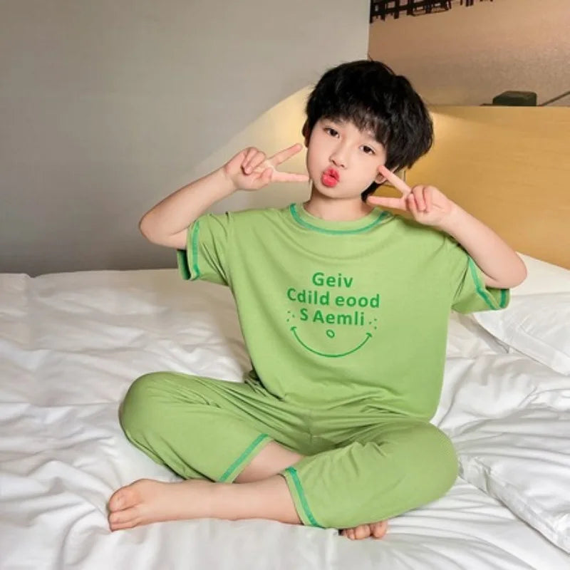 Boys Sets Children Pajama Child Summer Boy Pajamas Child House Clothing Elementary Student Pajamas for Kids Loungewear Sleepwear