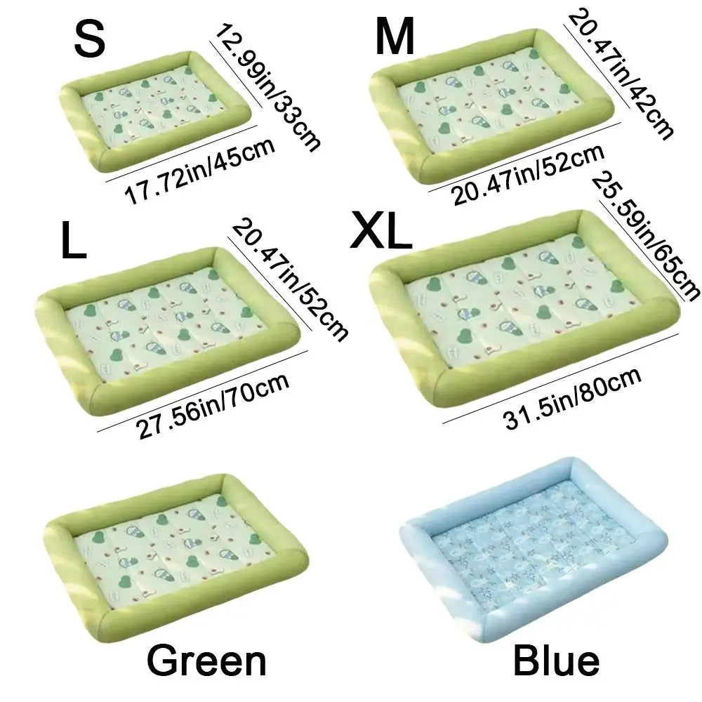 Pet Supplies Square Cooling Puppy Bed Soft Breathable Dog Sleeping Pad Non-Slip Washable Dog Cat Beds All-season