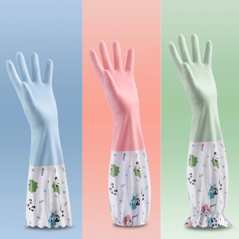 Women's Household Rubber Gloves: Durable Extended Waterproof for Kitchen Dishwashing Cleaning And Laundry