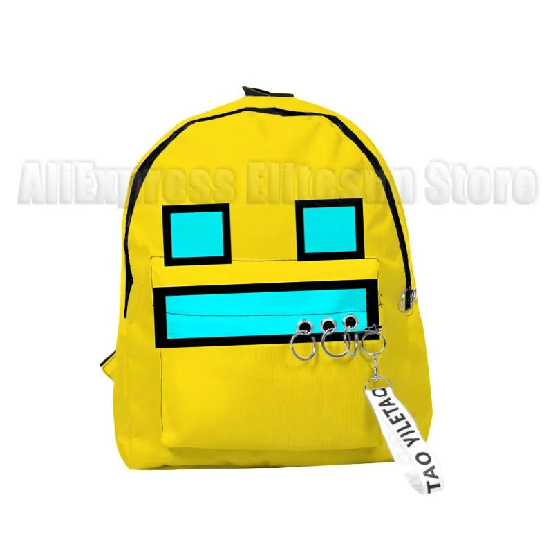 Kids Angry Geometry Dash 3D Print Backpacks for Girls Boys Cartoon Anime Bookbags Students School Bags Children Knapsacks Gifts