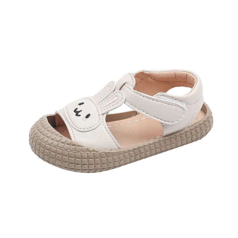 Cute Kid Sandals 2025Summer New Rabbit Girl Shoe Cartoon Girl Sandals Fashion Princess Shoes Soft Sole Boy Sandals Kids Shoes
