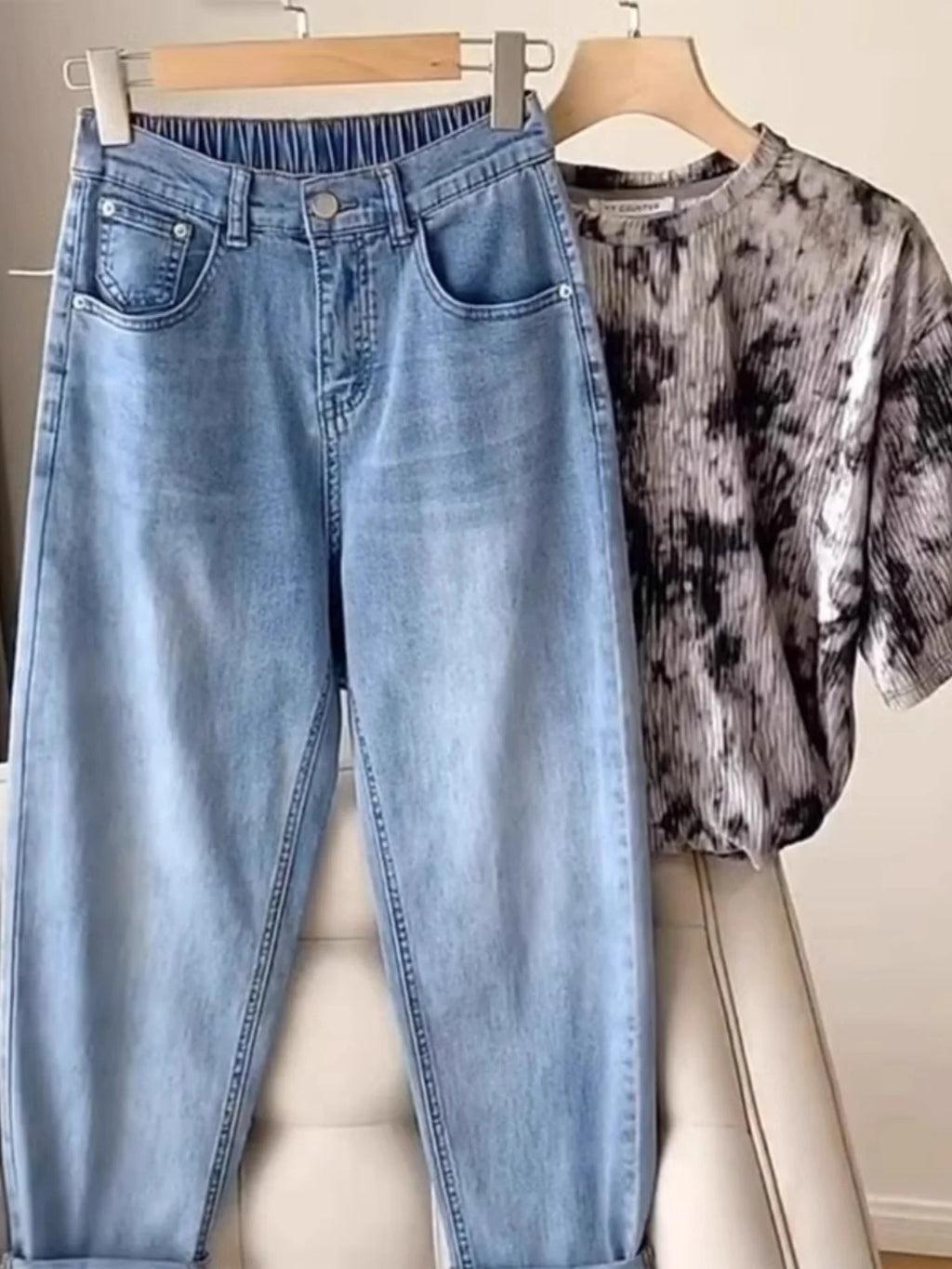 Summer New Sle Thin Large Size Women's Jeans Loose Covering Meat Harlan Pants Trendy Pear ape Body Fat Sister MM