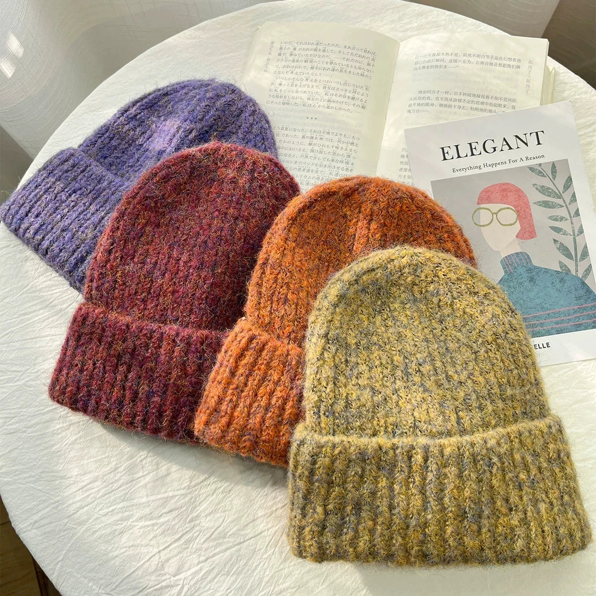 Knitted  Women's Autumn and Winter Retro Hats Warm Thickeneded Ear Protection Hat Fashionable Winter Mixed Color Hat for Men