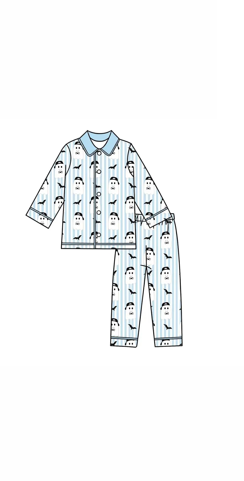 Wholesale Purple Children's Halloween Pajamas Kids Pumpkin Cany Set Boys Girls Clothing