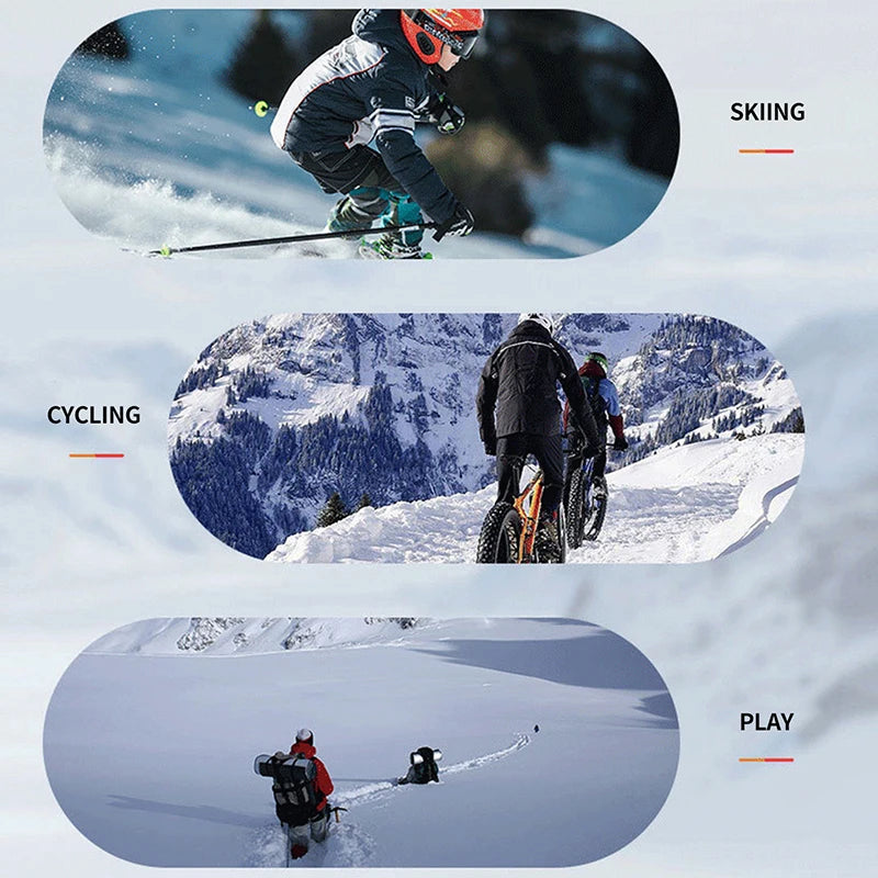 Women Winter Warm Gloves Cold Resistant Flip Touch Screen Windproof Anti‑Slip Adjustable Cuff for Skiing Cycling Outdoor Sports