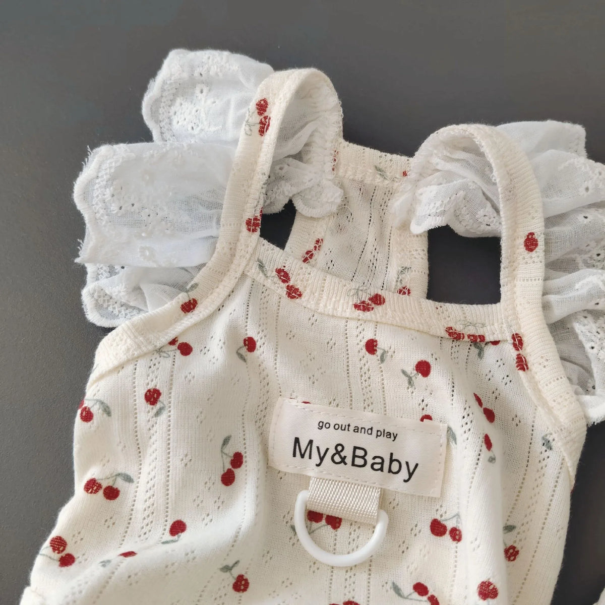 Pet Air Conditioning Clothes Dog Cat Summer Vest Floral Flying Sleeves Wrapped Belly Clothing Schnauzer Cherry T-shirt