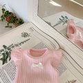 Adorable Dog Vest with Bowknot Summer Breathable 2-Leg Pet Clothes Teddy Cat Apparel Lightweight Tank Top Puppy Clothing