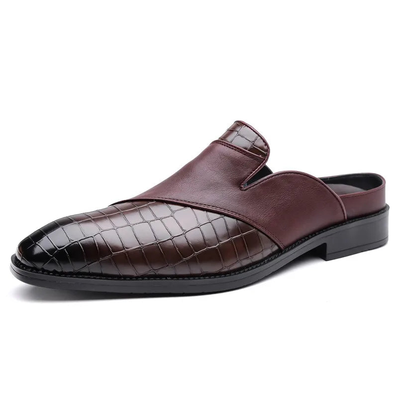 dress loafers half shoes for man slippers luxury designer mules shoes man casual business fashion sliders tongs hommes chinelo m
