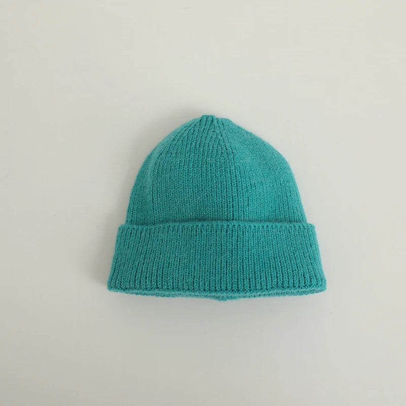 Candy Color Kids Hat For Girls Boys Autumn Winter Baby Beanie Kids Cap Elastic Warm Knitted Children Hats Solid Color Baby Hat