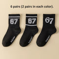 Kids' Basketball Socks 3-Pairs, Sporty Style with Number 67 Pattern, Breathable & Comfortable, Daily Wear, Ideal Birthday Gift f