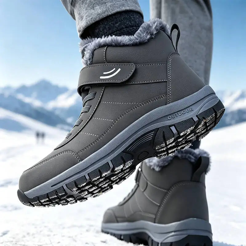 Men Boots Winter Snow Boots Outdoors Man Plush Warm Causal Shoe Waterproof Men Boots Male Sneakers No Water Seepage Ankle Boots