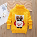 New children's autumn winter sweater boys and girls Korean version Christmas knitted cartoon high neck warm sweater