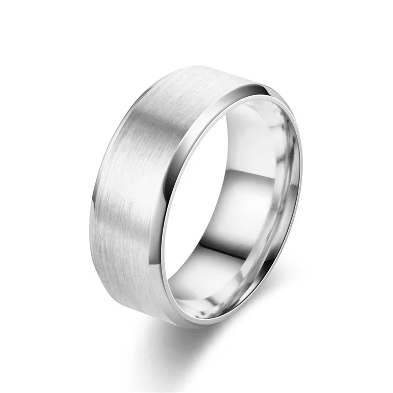 Fashion Charm Jewelry Ring For Men Women Stainless Steel Black Rings Wedding Engagement High Quality Matte Male Accessories