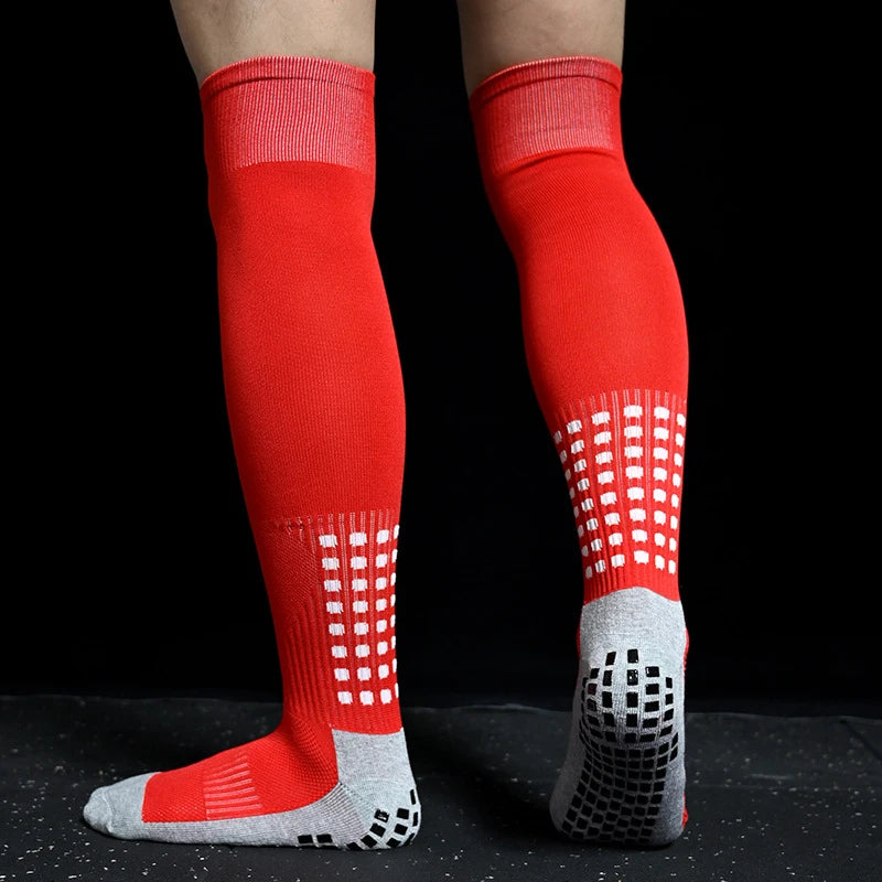 Sports Training Long Football Socks Men's Non-Slip Soccer Socks Breathable Knee High Towel Bottom Stockings For Cycling Hiking