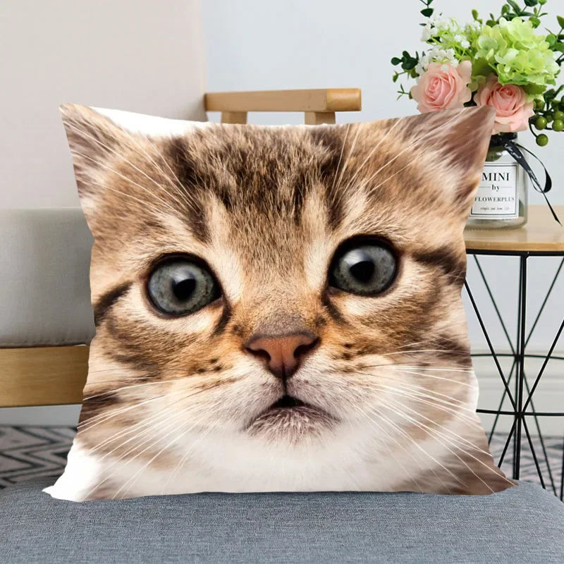Cute Animal Bed Pillowcase for Car Sofa Home  Pet Cat Printed   Cushion Cover