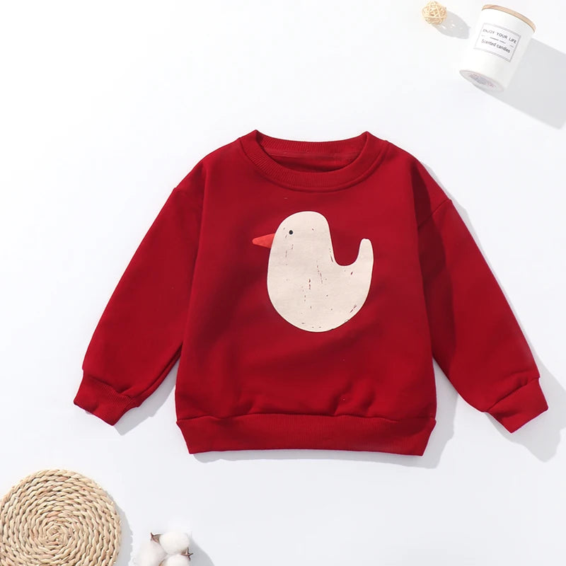 INS 2024 Korean Childrens Autumn Winter Clothes for Girls Boys Babi Sweaters Kids Sweatshirts Long Sleeve O-neck Cute Tops