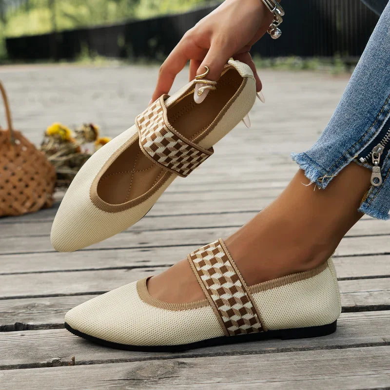 New Women's Ballet Flats Casual Shoes Low Heel Barefoot Elegant Woman Sneakers Socofy Comfortable Pointed Toe Loafers Female