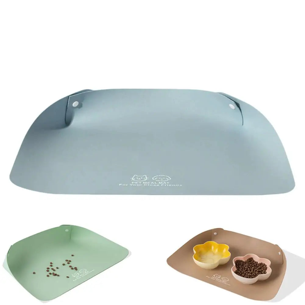 Semi Enclosed Pet Feeding Mat Thick Non Slip Waterproof Oil Proof Pad Floor Protector For Cat Dog Daily Dining Feeding Use