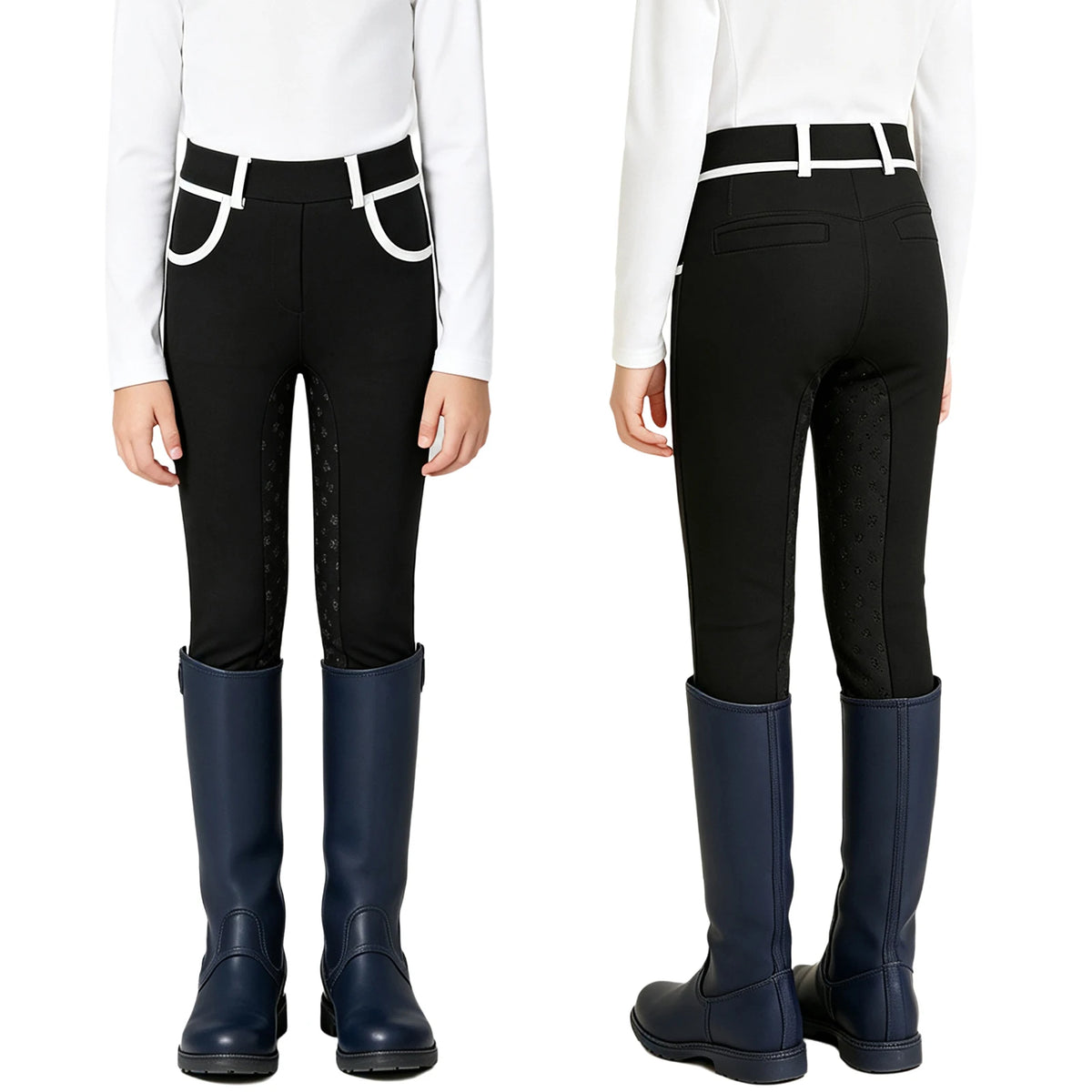 Unisex Kids Boys Girls Horse Riding Sports Clothes Anti-skid Full Seat Equestrian Pants Leggings Workout Bottoms Daily Wear
