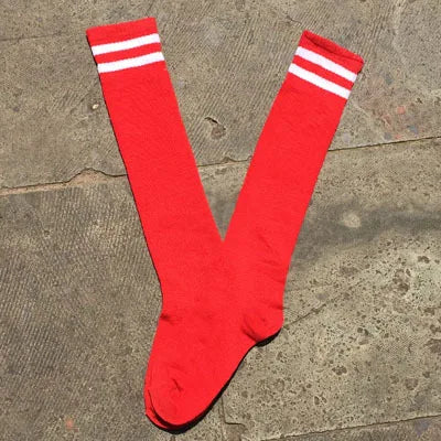 Kids Knee High Socks Cotton Long Student School Socks Girls Boys Football Striped 2 Retro Old School Sport Socks Soccer Hockey