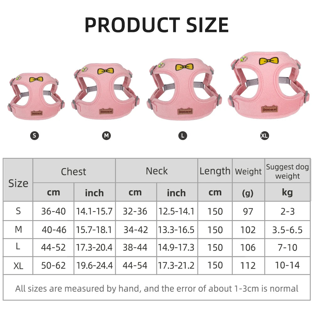 Harness Small Dog Leashes Puppy Collar Bowknot Pet Leash Teddy Vest Type Rope Pet Supplies Reflective Walk Dog Bichon Frise