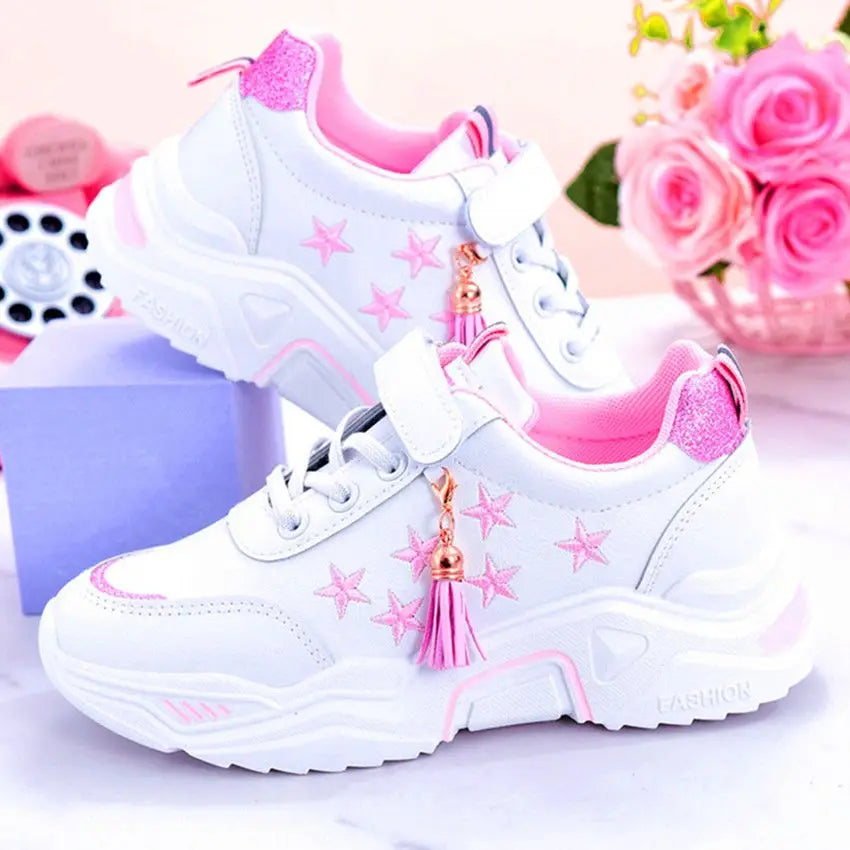 5-18y Children Sneakers Girls Casual Shoes Spring Autumn Kids Breathable Soft Soled Anti-slip Cartoon Princess Walking Footwear