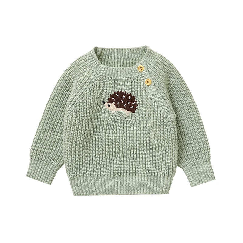 Baby Sweaters Knitted Newborn Girl Boy Pullover Long Sleeve Autumn Infant Children Clothing Cute Cartoon Hedgehog Tops Outerwear