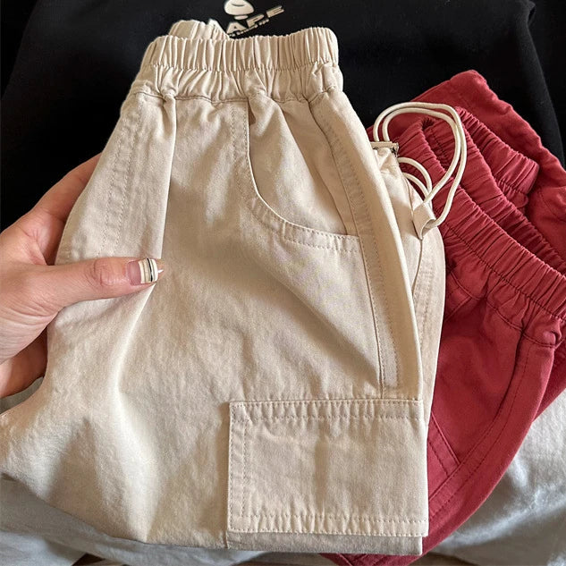 Kids Pants & Capris Autumn New Collection Solid Color Tight-fitting Cargo Pants for Boys and Girls Baby Wide-leg Pants