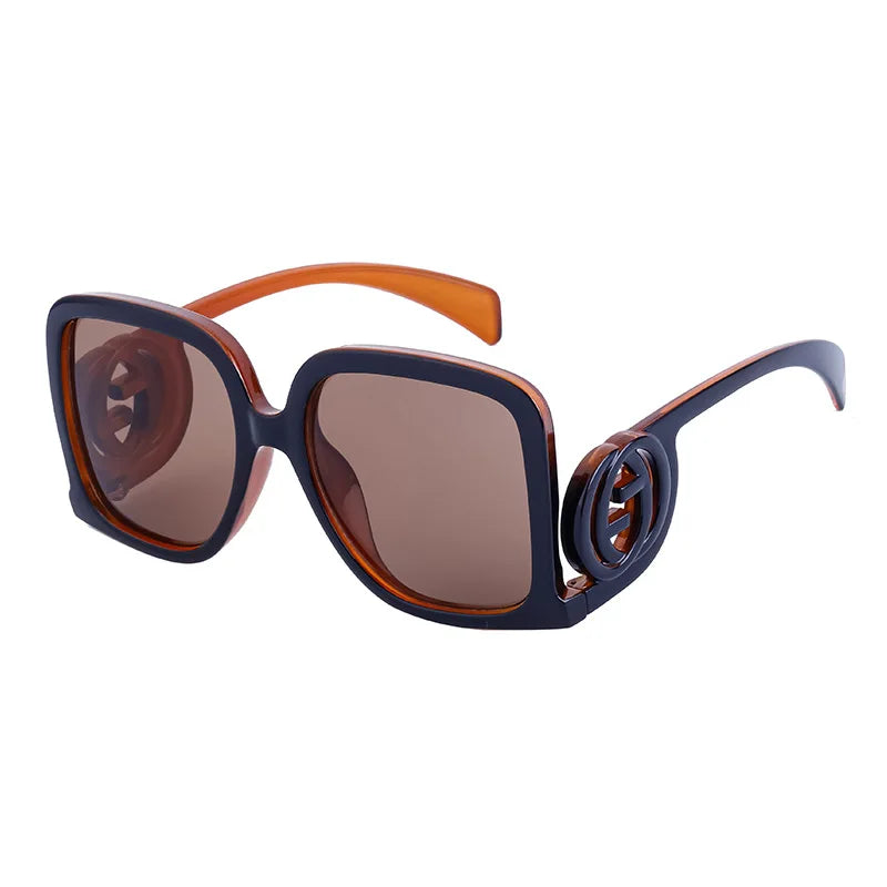 New Sunglasses for Women Retro Fashion Sun Glasses Polygonal Splicing Color Blocked Eyeglass Luxury Design Uv400