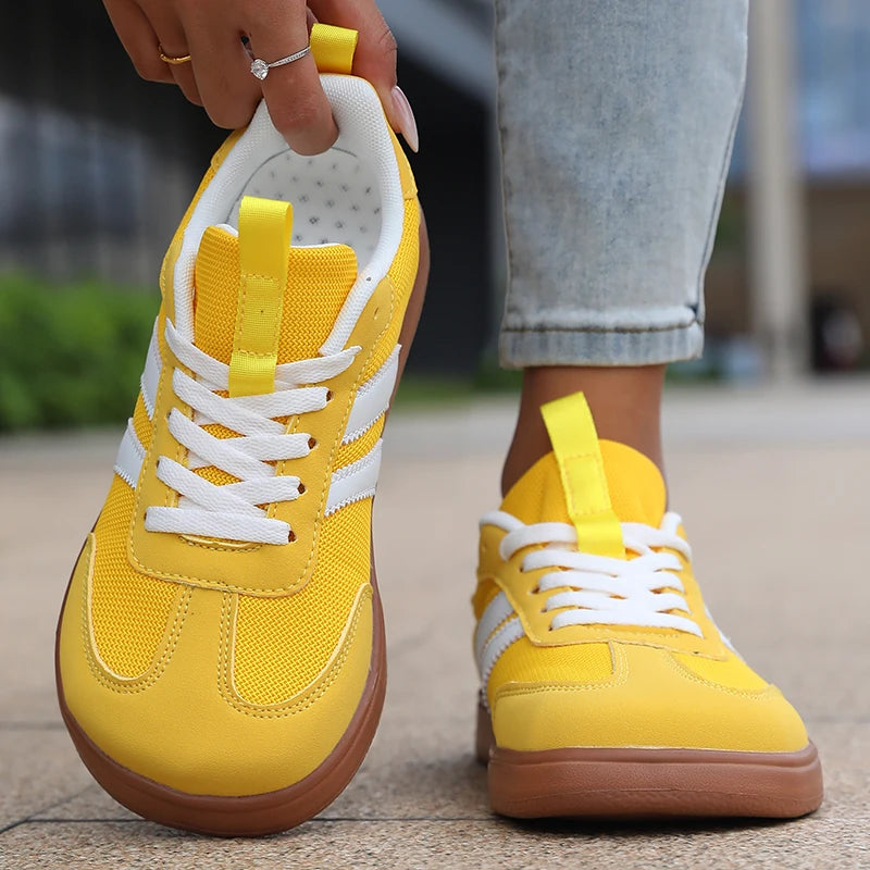 Lightweight Comfortable Sneakers for Women Fashion Striped Lace Up Sports Shoes Woman Casual Breathable Green Sneakers Plus Size