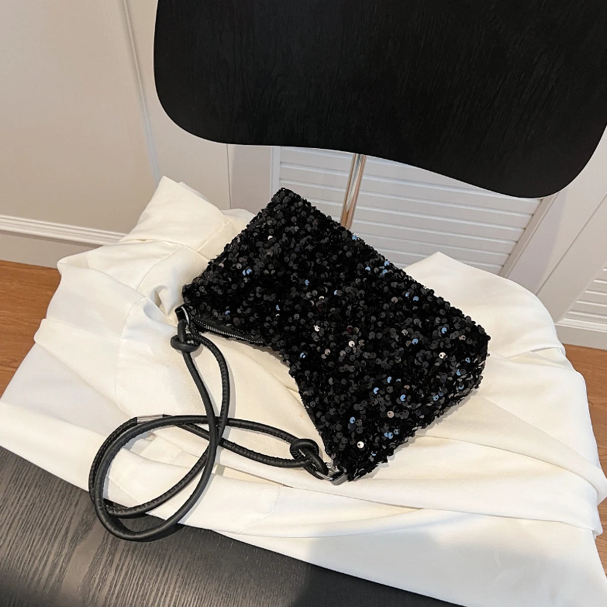 Black Spice Glitter Underarm Bag Casual Chic Design Crossbody Shoulder Bag One Outfit