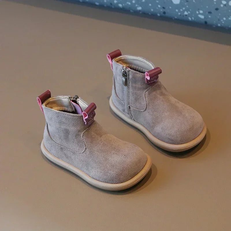 Baby Boys Girls Boots Oxford Suede Children Casual Shoes Outdoor Plush Anti-slip Infant Shoes Autumn Winter Kids Ankle Boots