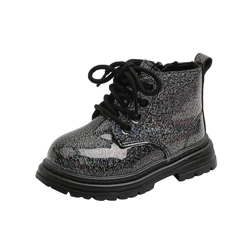 Kids Boots for Girl Solid Color Toddlers Causal Spring Autumn Leather Boots Fashion Children's Versatile Platform Ankle Boots