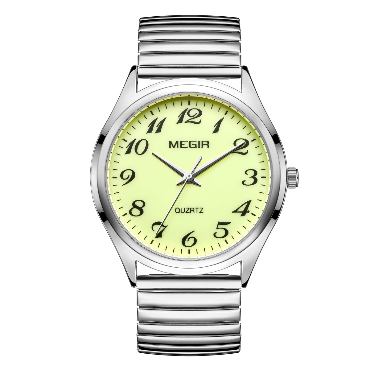 MEGIR Top Luxury Couple Watch for Men Women Golden Stainless Steel Quartz Wrist Watches Lovers Analog Wristwatch Waterproof