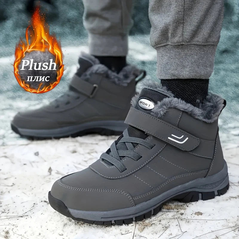 2025 Winter Casual Men Shoes Snow Booties Non-slip Ankle Boots Fur Shoes Botas Waterproof  Outdoor Men Work Ankle Boots Footwear
