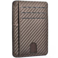 Men's Carbon Fiber Slim Thin Minimalist Wallets Men Anti Rfid Blocking Protected Magic ID Credit Card Holder PU Leather Wallets