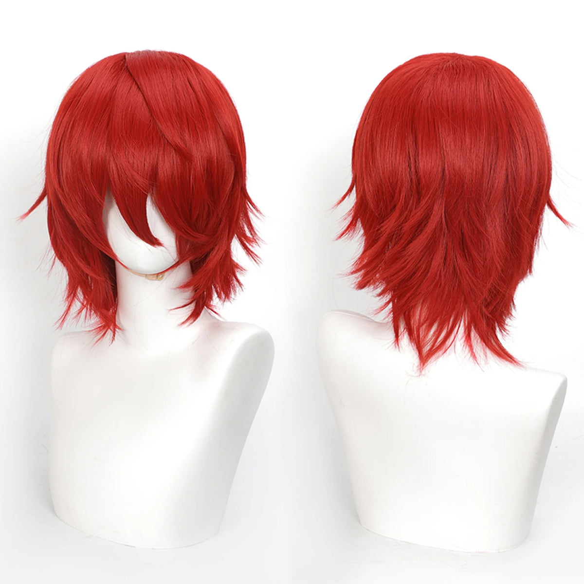 Short Wavy Bob Synthetic Wig with Air Bangs Heat Resistance Shoulder Length Curled 14inch Wigs for Daily Use Cosplay for Women