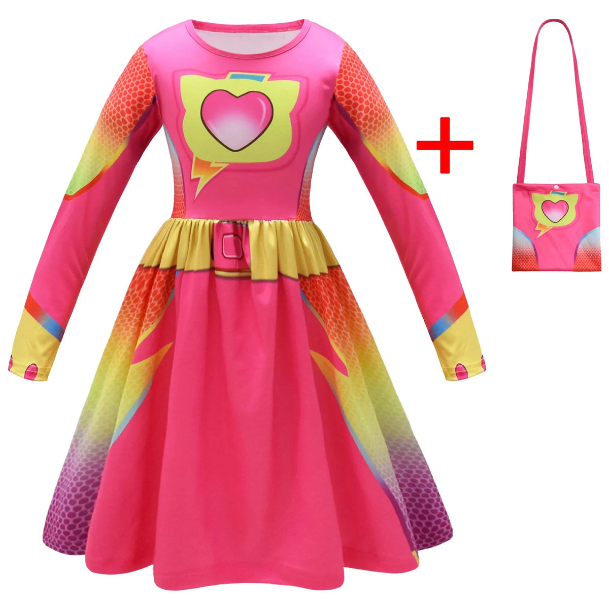 Kids Fly Sleeve Casual Dress Girls SuperKitties Costumes Cosplay Princess Dresses Fashionable trend dress Birthday Vestidos Gift