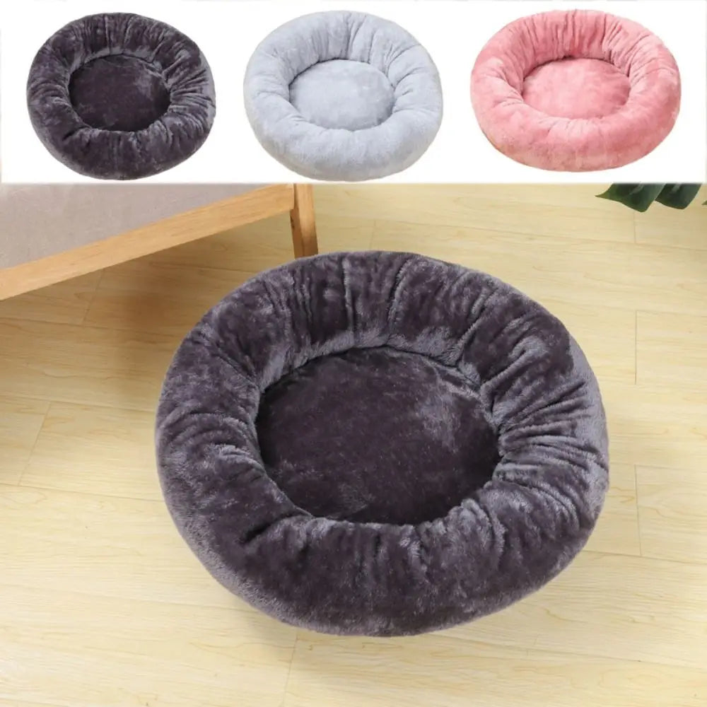 Pet Bed Comfortable Donut Round Dog Kennel Soft Washable Dog Cat Cushion Bed Warm Puppy Kitten House