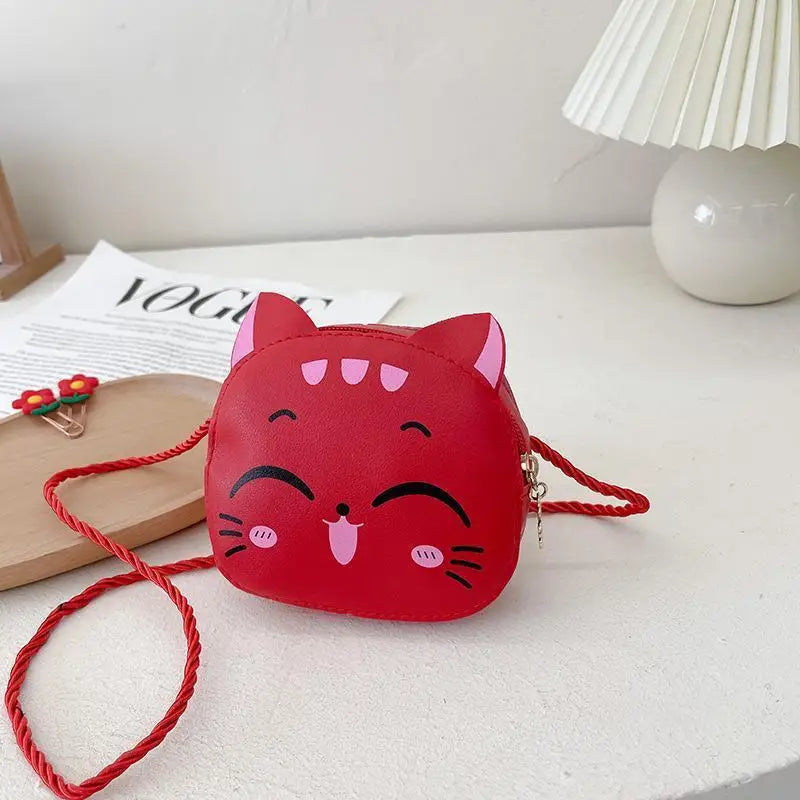 New Cartoon Kids Bag Fashion Cute Cat Crossbody Bag Coin Wallet Lovely Hand Bags For Boys And Girls Mini Shoulder Bags Kids Gift