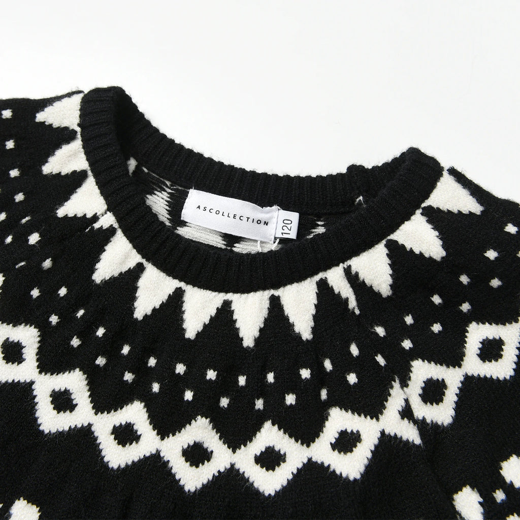 Kids Clothes Knitted Sweater O-Neck Girls Boys Baby Knitted Tops Children Brother Sister Holiday Clothing
