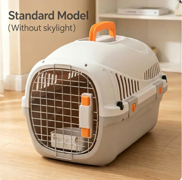 Portable Airline Approved Pet Travel Crate, Anti-Stress Cat Carrier with Top Window Safe Car Kennel for Small Dogs and Cats