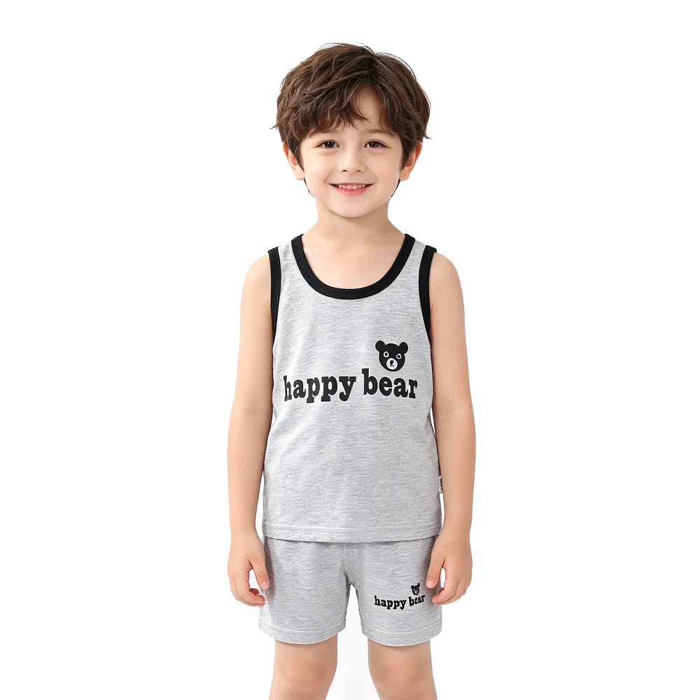 Summer Girls Pajamas Sets Kids Clothes Vest Suit Children Clothing baby Cotton T-Shirts Shorts Tank Top Boys Pyjamas Tank Tops